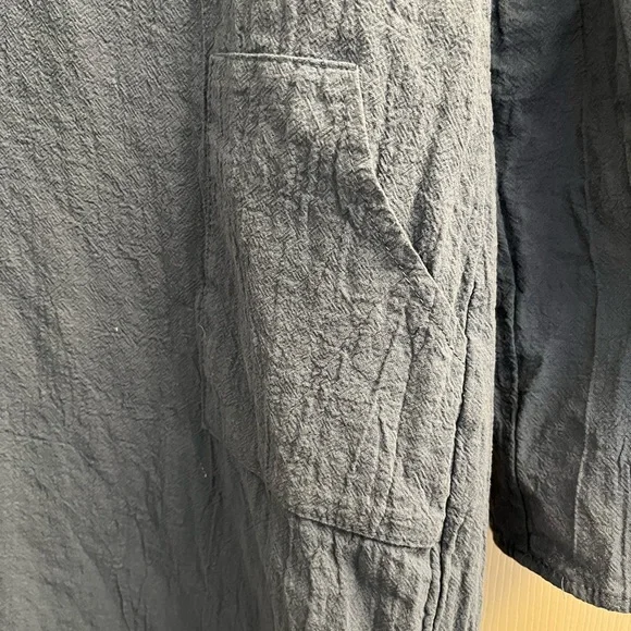 Blue Women’s Long Sleeve Button-Up Dress W Pockets NWOT - Picture 4 of 5